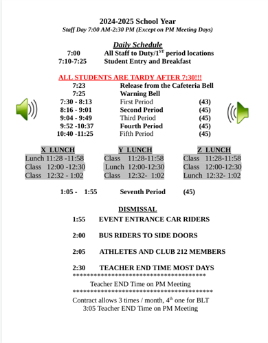 Bell Schedule